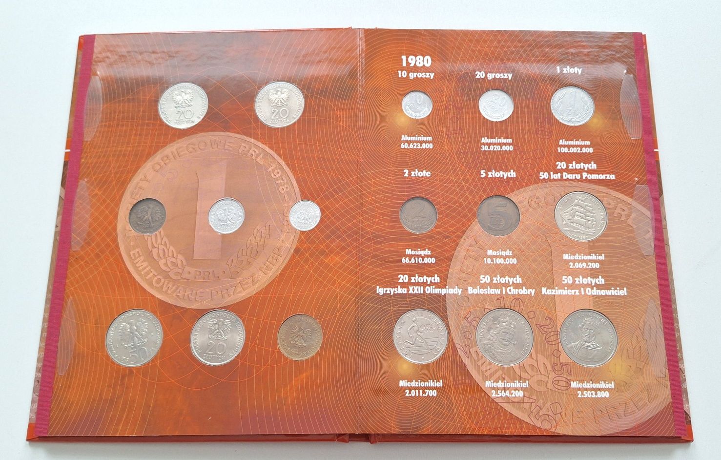 Album z monetami PRL 1978 - 1981 kompletny klaser kolekcjonerski
