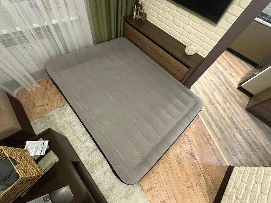 Велюровая кровать INTEX(двухспальная)с встроенным эл.насосом|До 300кг|