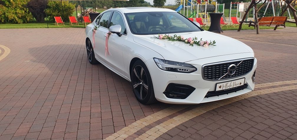 Auto do ślubu Volvo S90 R-Design  Biała Perła