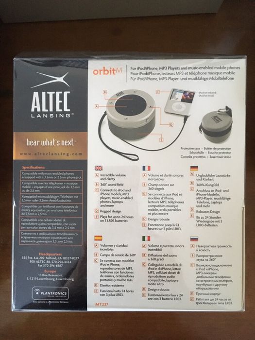 Coluna Redonda portátil Altec Lansing (com fio)