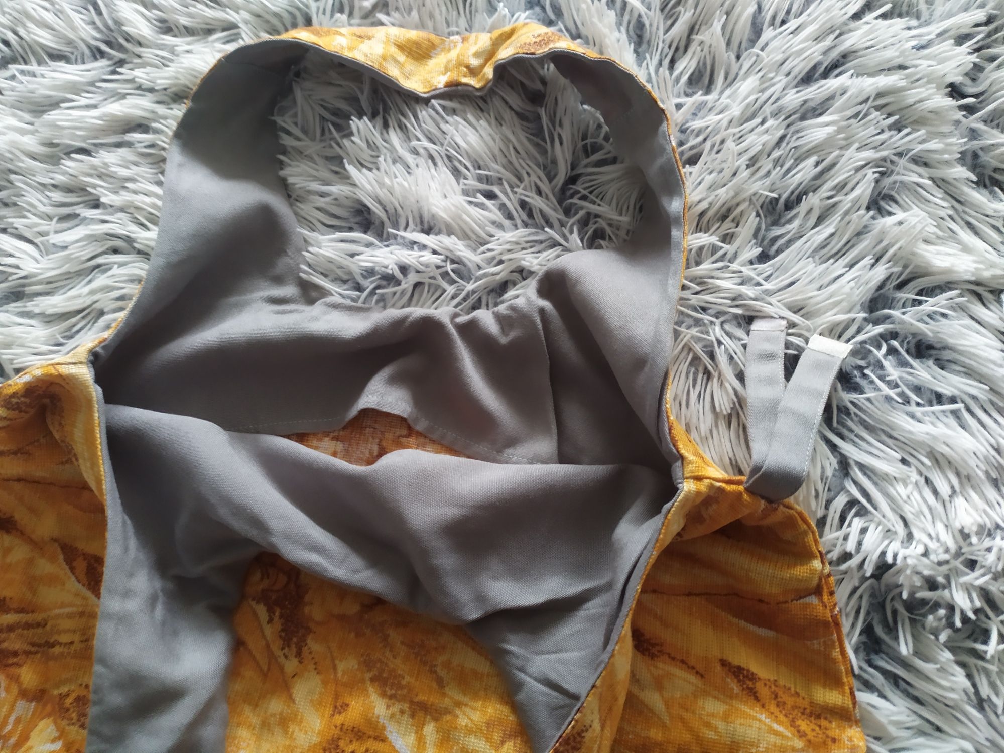 Torba na zakupy materiałowa składana handmade