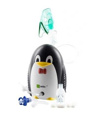 NEBULIZATOR Inhalator tłokowy dla dzieci Pingwin + 2 MASKI + SMOCZEK