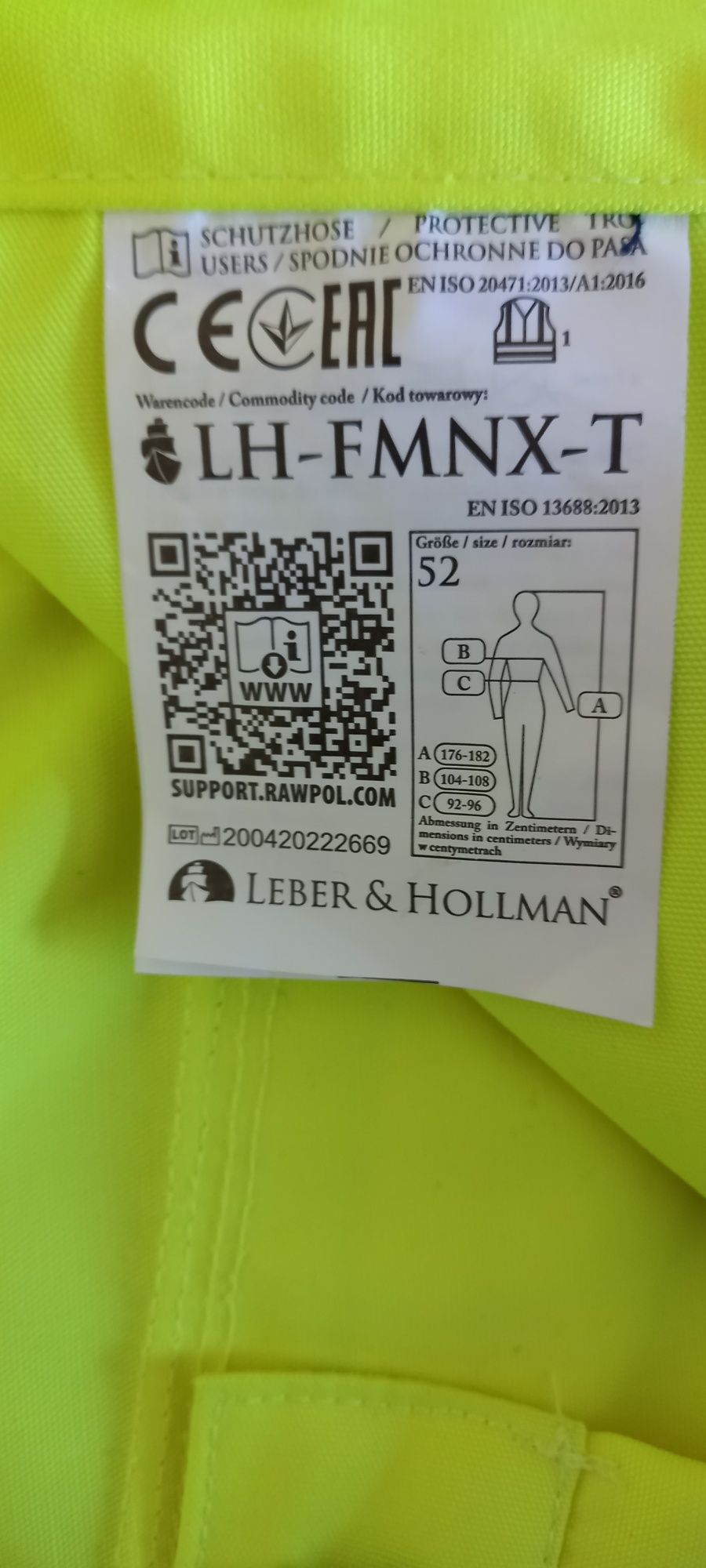 Spodnie robocze L&H Leber&Hollman rozm.52