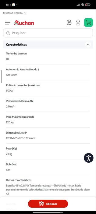 Trotinete elétrica cross