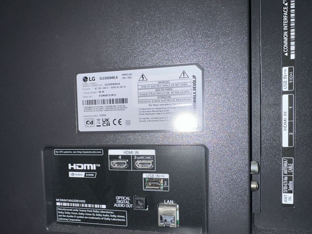 TV 65 OLED 4K, modelo OLED65B46LA, tv pouco usada, esta nova !!