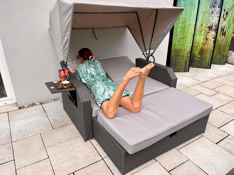 leżak leżanka CAPRI sofa pufa technorattan łóżko 2 kolory