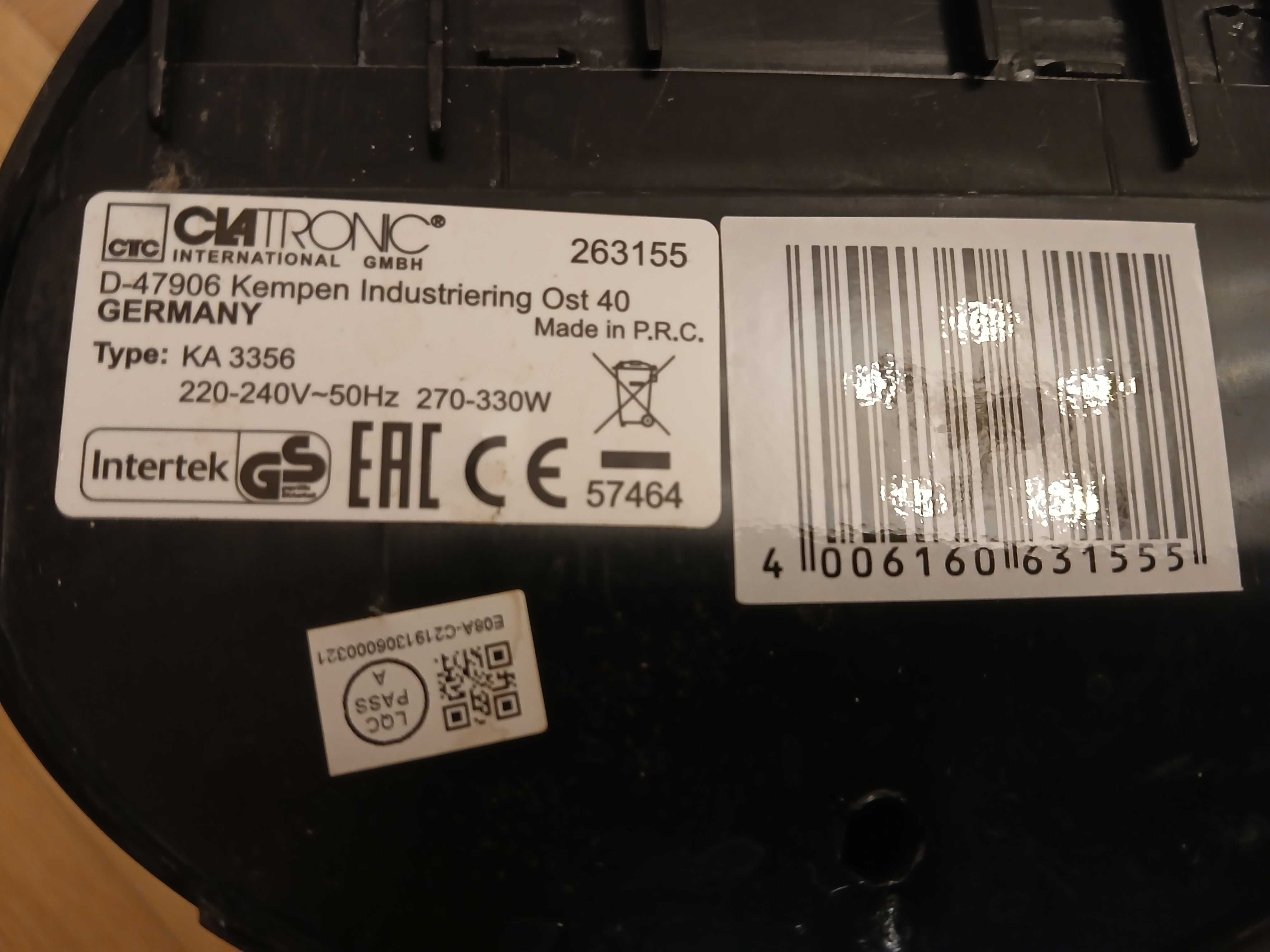 spieniacz do mleka Hoffen + mini ekspres do kawy Clatronic KA3356