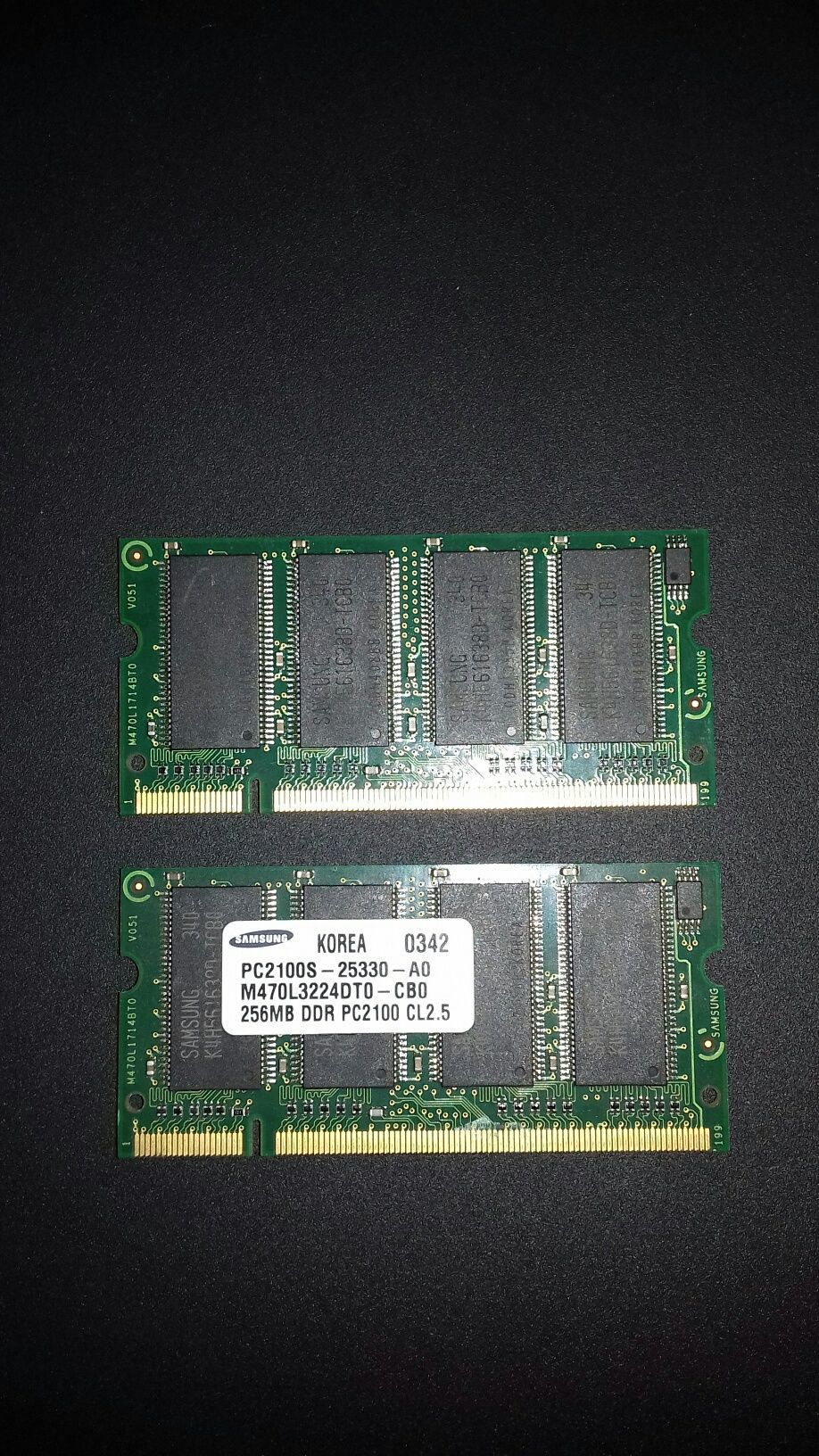 Планки пам'яті Samsung 256MB DDR 200Pin для ноутбука