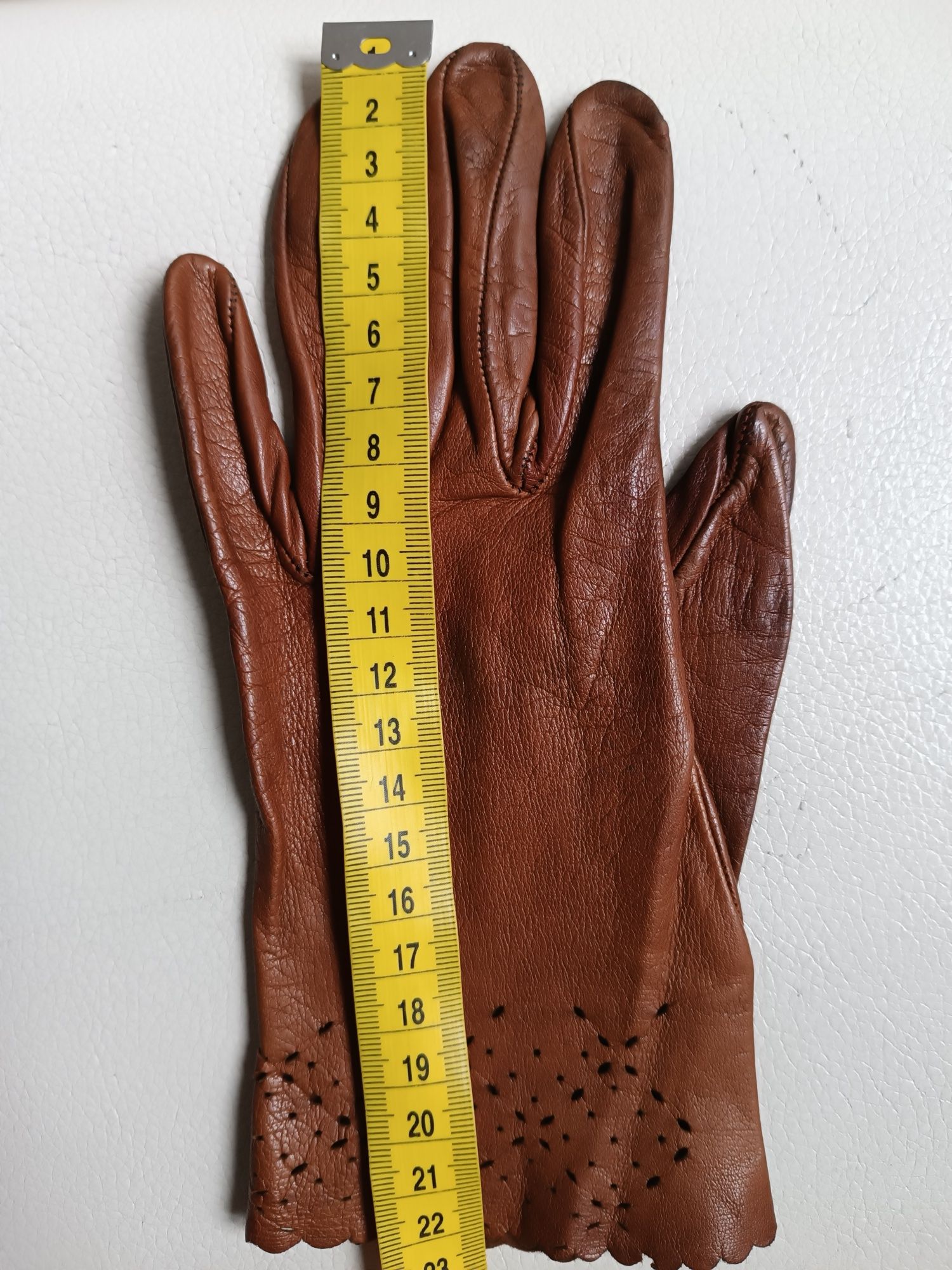 Перчатки жіночі шкіряни лайка кожаные винтаж размер 6,5