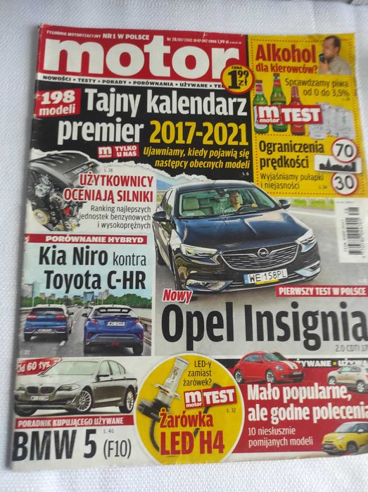 Czasopismo Motor WYSZUKAJ Auto 28/2017 Civic Niro 911 Citigo C-HR A6