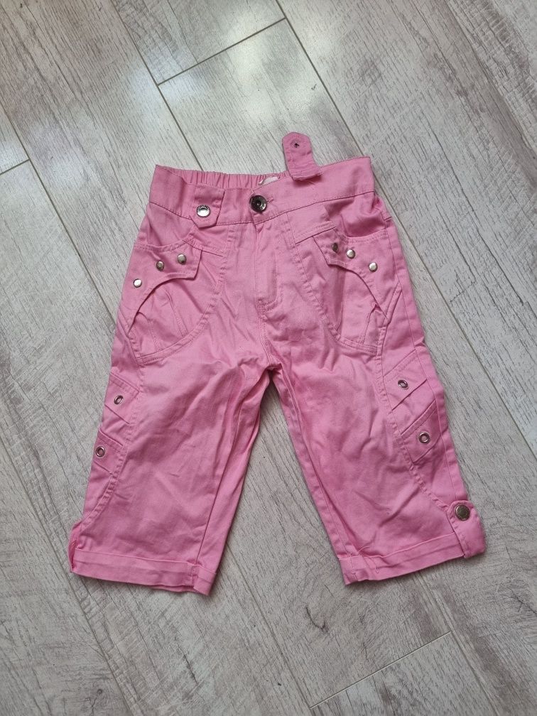 Różowe spodnie spodenki 3/4 rozmiar 110-116