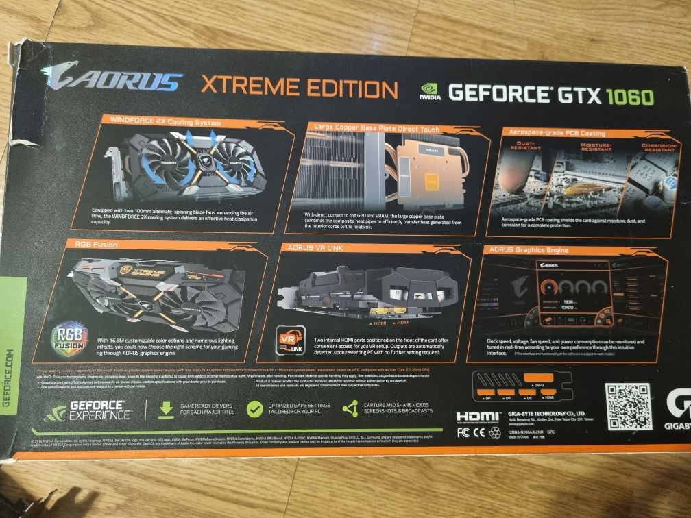 AORUS Geforce GTX 1060 6GB Extreme Edition Gigabyte