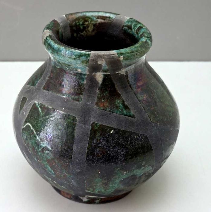 Wazon  ceramika artystyczna Studio Art Raku Ceramic - poł. XX wieku