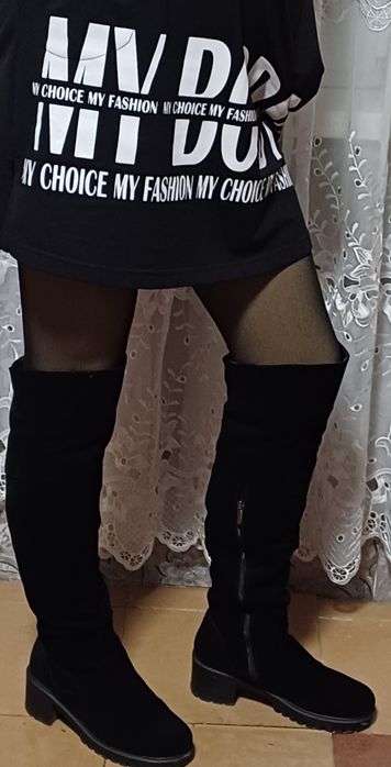 Ботфорты зимние замшевые