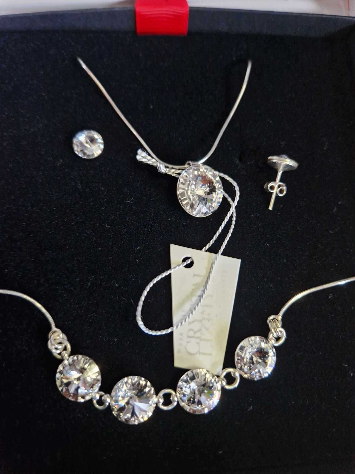 Nowy zestaw biżuterii ze srebra z kryształami Swarovski