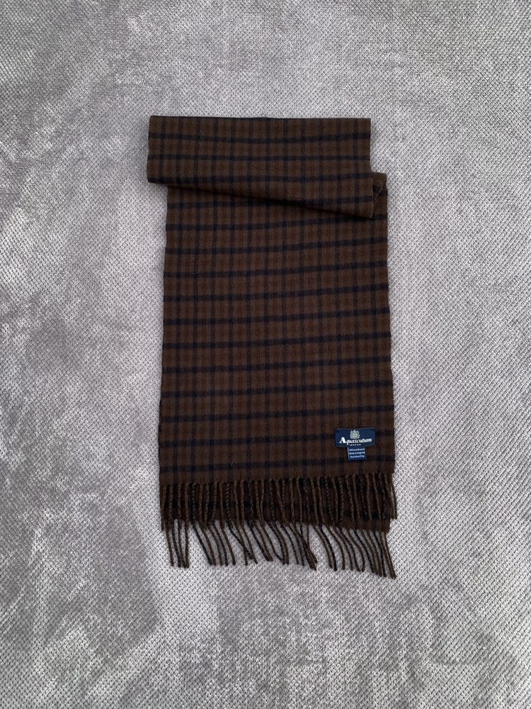 Aquascutum London Vintage Scarf Made in England Brown/Black шарф