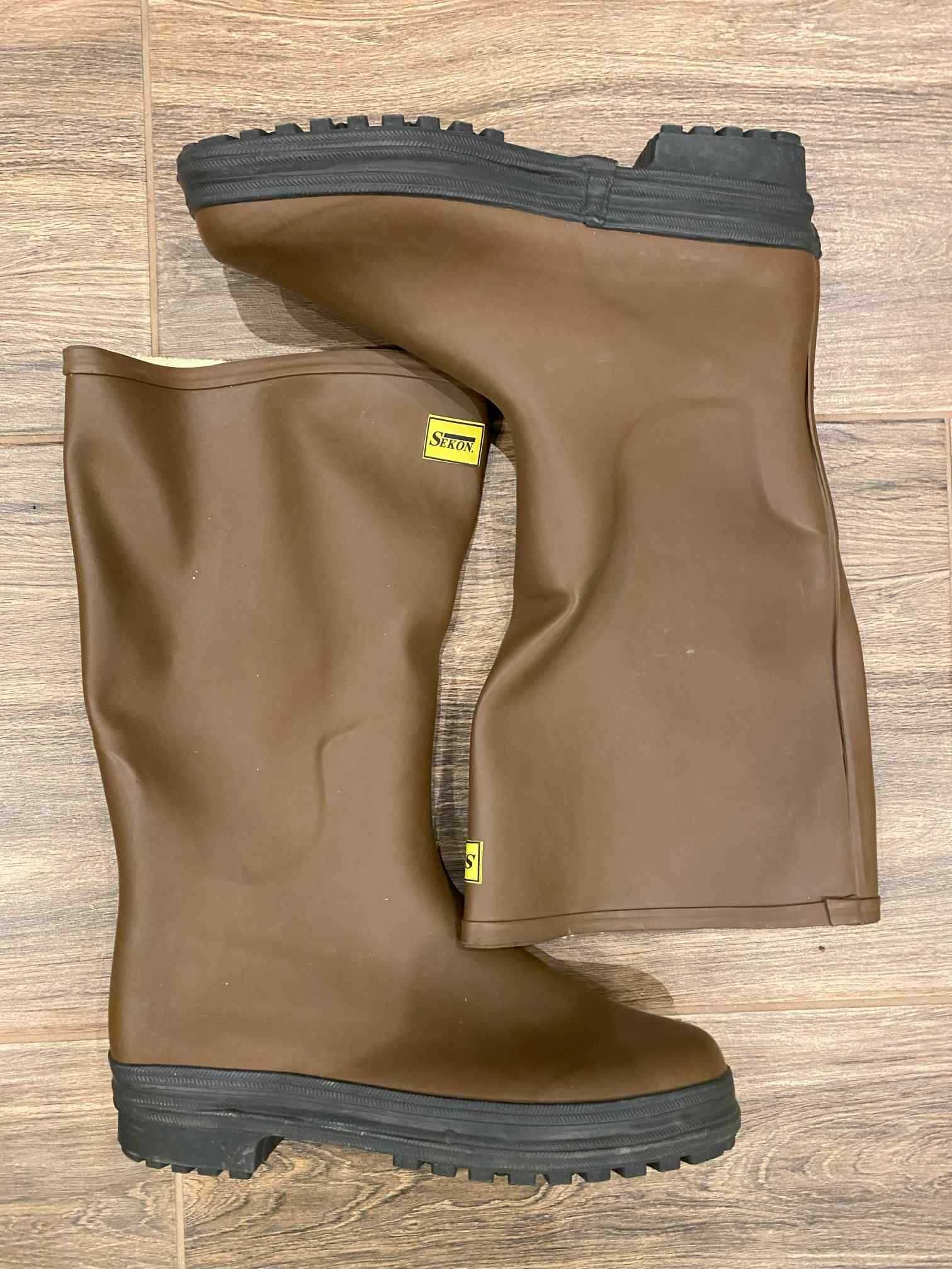 Beta Buty wysokie gumowe brązowe SKL 575031 / 43