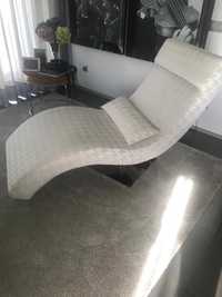 Chaise Longue Branca/Cinza