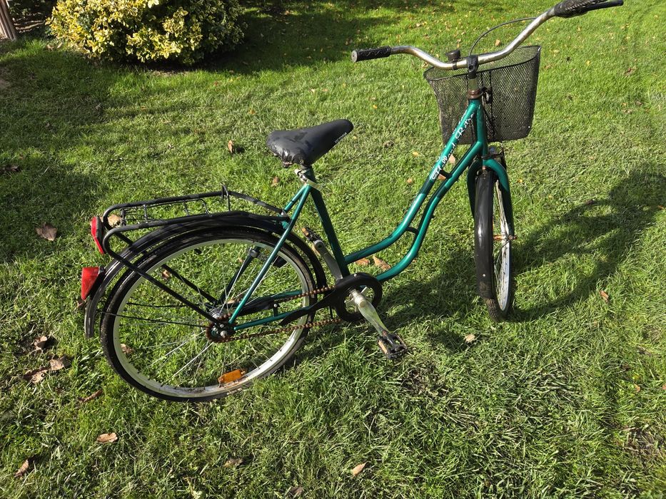 Rower zielony z koszem
