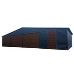 Garaż blaszany 12x6 3-stanowiskowy ciemny grafit + orzech PREMIUM