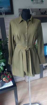 Sukienka tunika zielony khaki Zara r. S