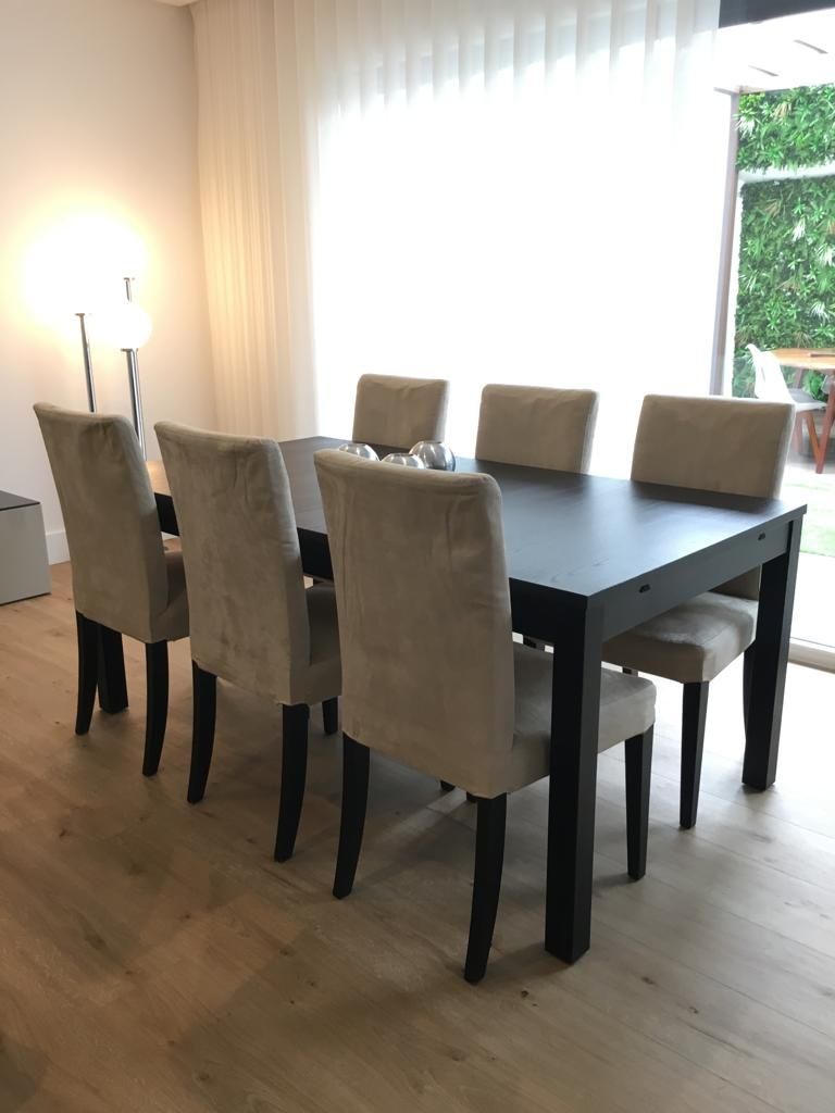 Mesa de jantar extensível, castanho escuro (95x175/217/260cm)