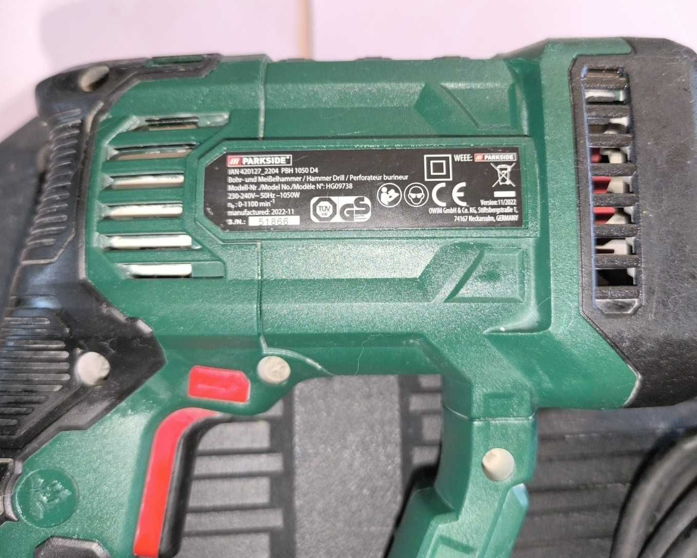 wiertarka młotowiertarka 1050W 3J PARKSIDE SDS młot udarowy BYTOM