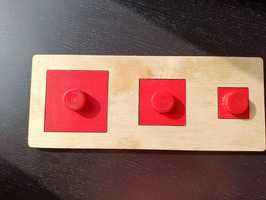 Układanka drewniana 3 kwadraty puzzle