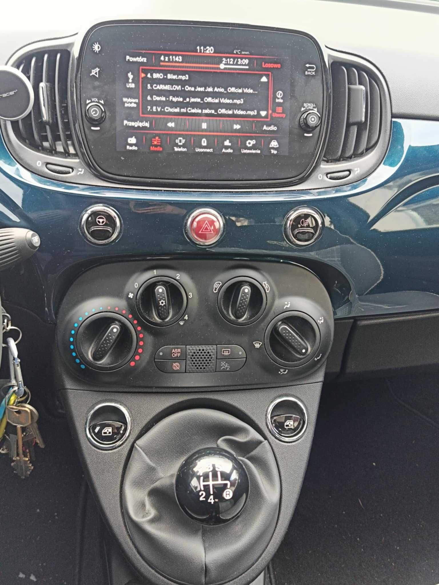 Fiat 500 Lounge 2020 poj silnika 1,242 HIT 34 tys przebiegu