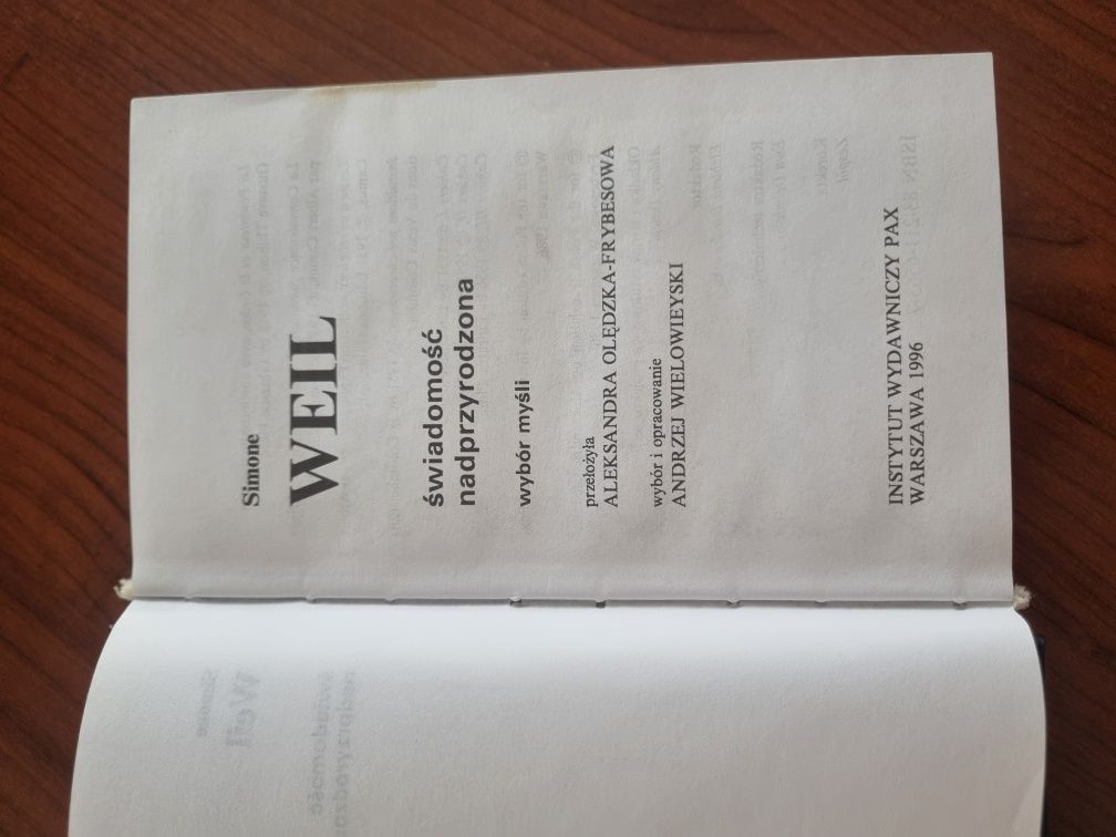 Świadomość nadprzyrodzona. Wybór myśli - Simone Weil