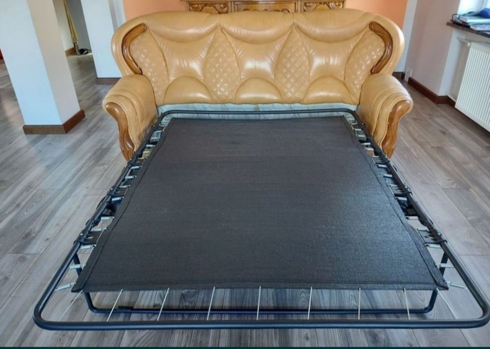 Sofa skórzana z funkcją spania