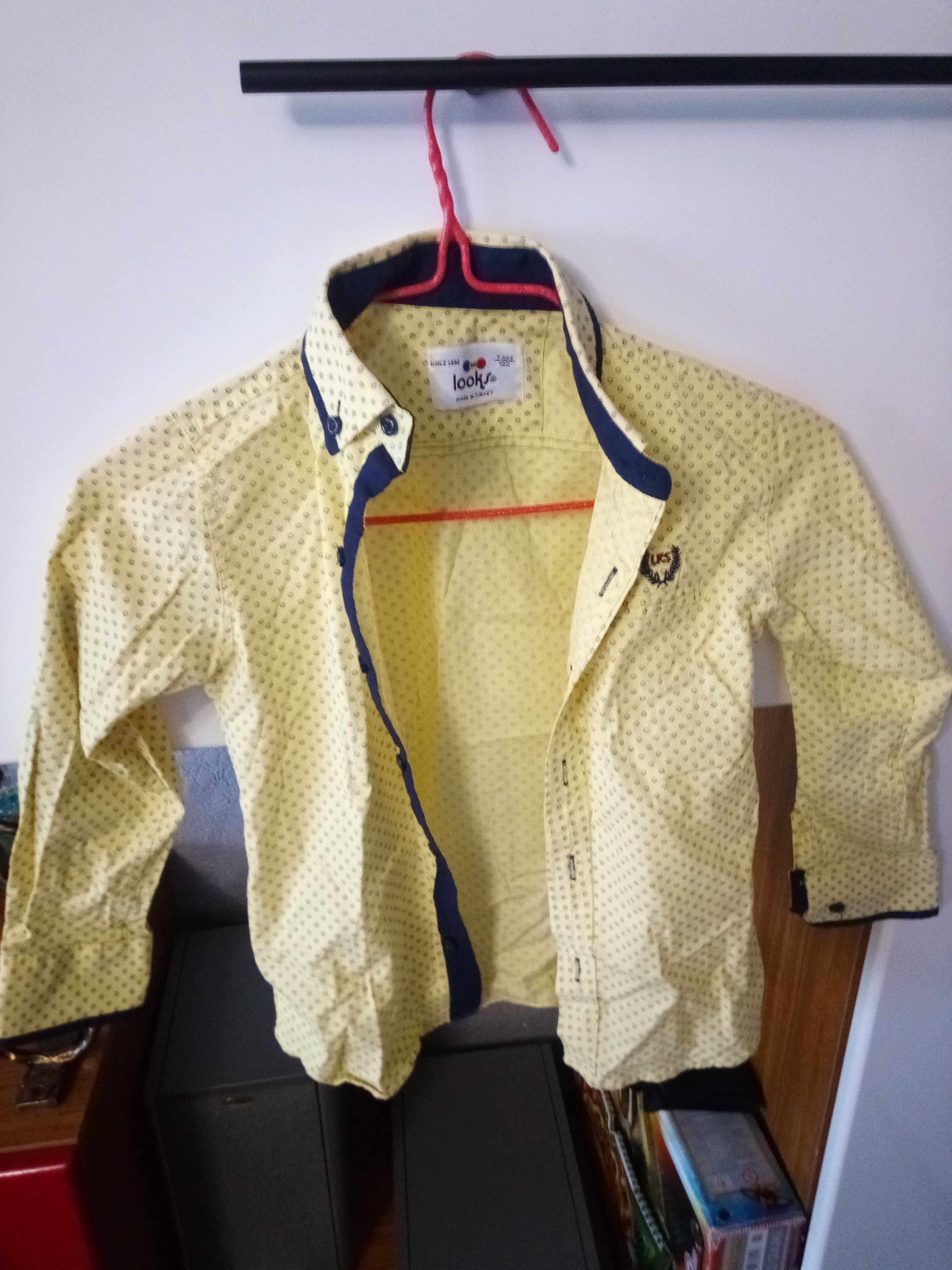 Комплект Піджак + рубашка, дитячий, темно синій, жовтий, розмір 28
