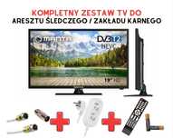 Telewizor 19 Cali DVB-T2 ZK Areszt Śledczy Komplet Antena Pilot Zestaw