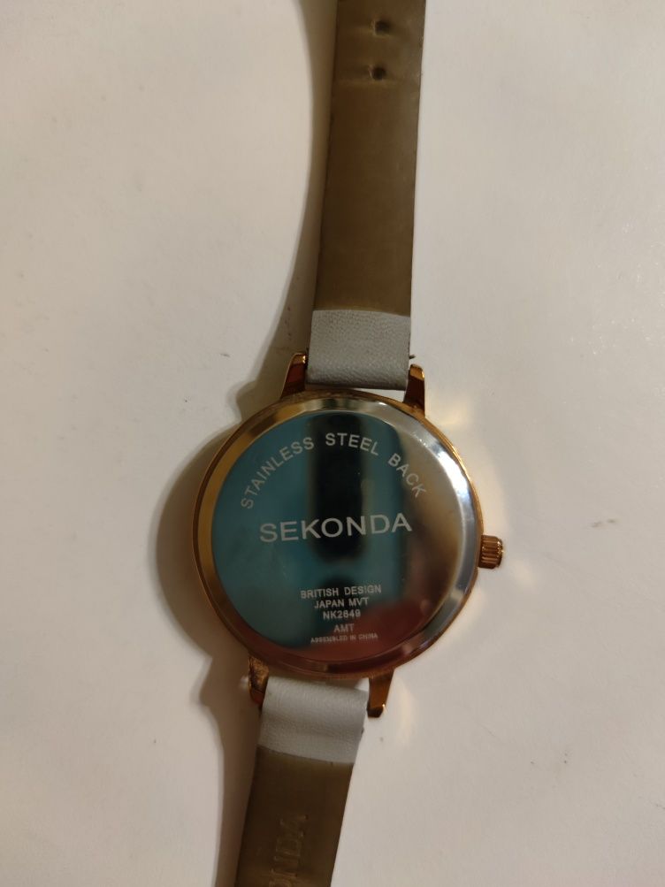 Sekonda NK2649 zegarek damski duży skórzany pasek