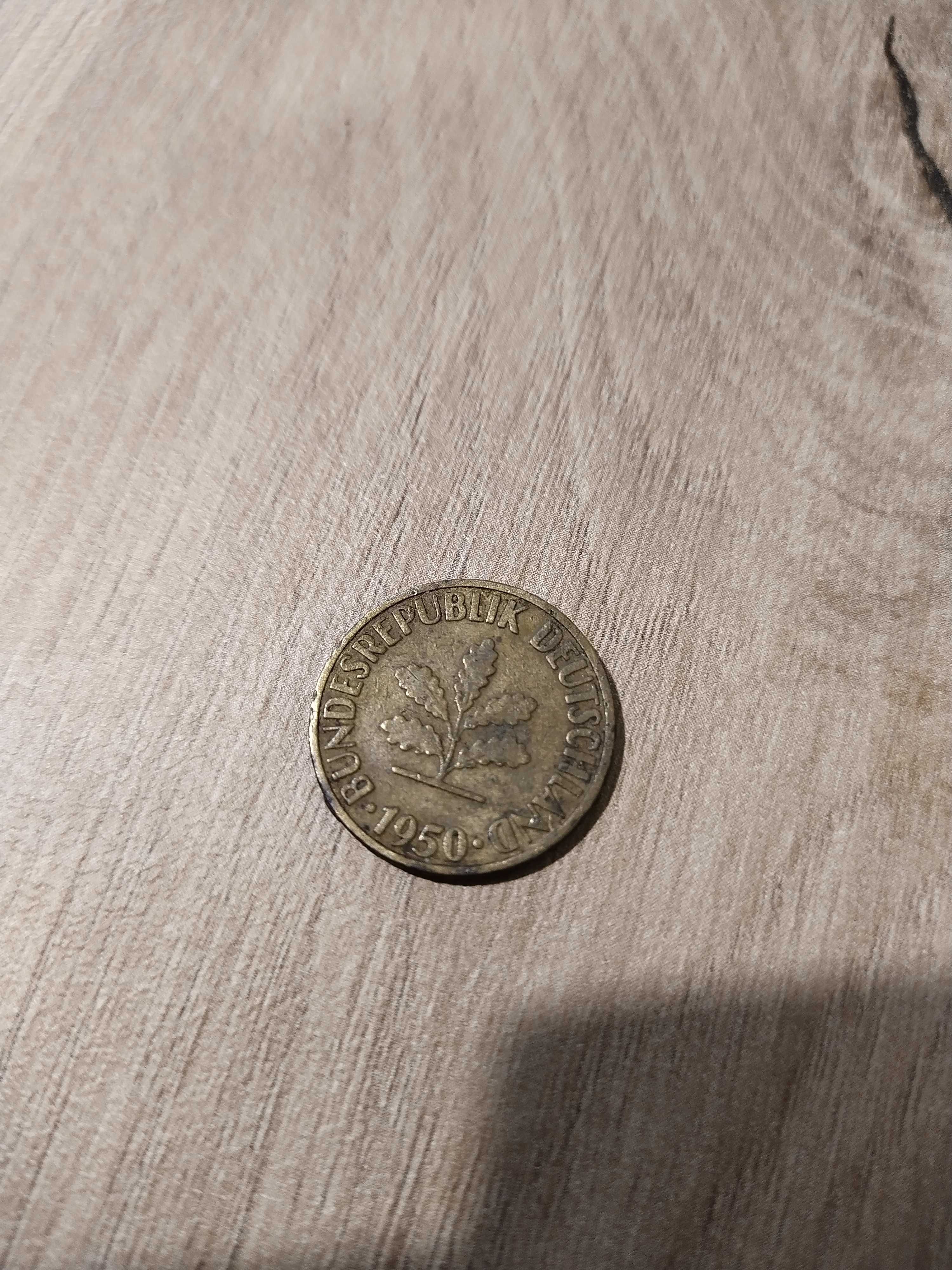 Moneta kolekcjonerska 10 pfennig  1950r. (D)