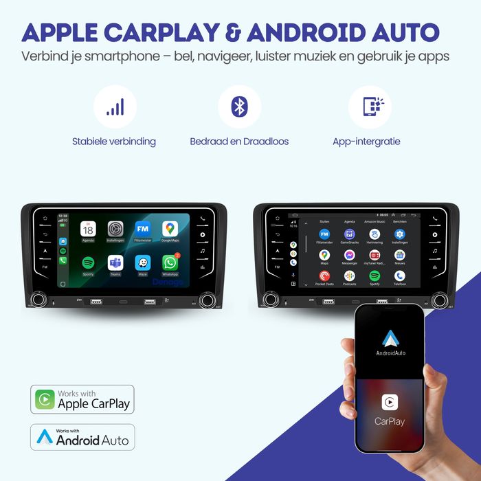 Магнітола Audi A3 CarPlay Autoradio Android 13 4GB + 64GB Android Auto