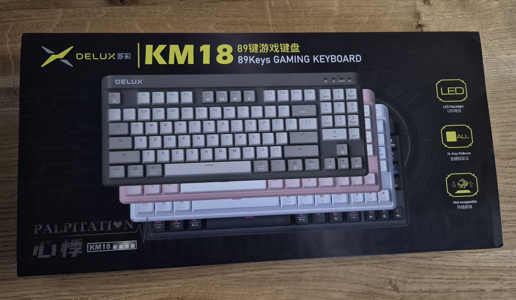 Klawiatura Gamingowa Delux KM18DB RGB Pink Różowa Bezprzewodowa