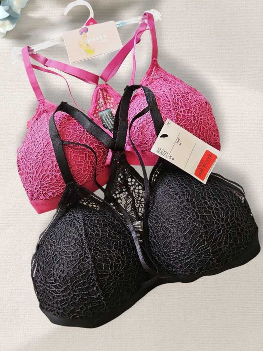 Комплект кружевных бюстгальтеров MAVEN, 2 шт чёрный и малиновый