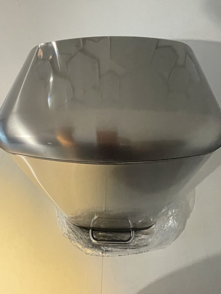 Kosz na śmieci metalowy INOX z cichym domkiem 40L