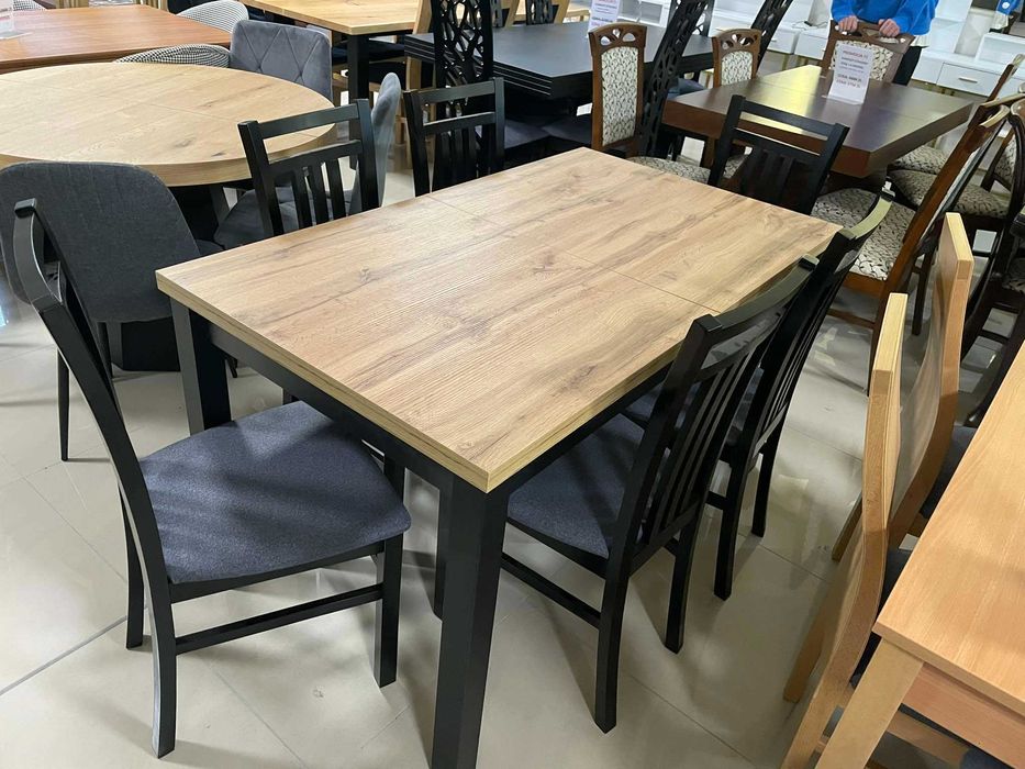 (2LI) Stół rozkładany + 6 krzeseł, dąb wotan 999 zł