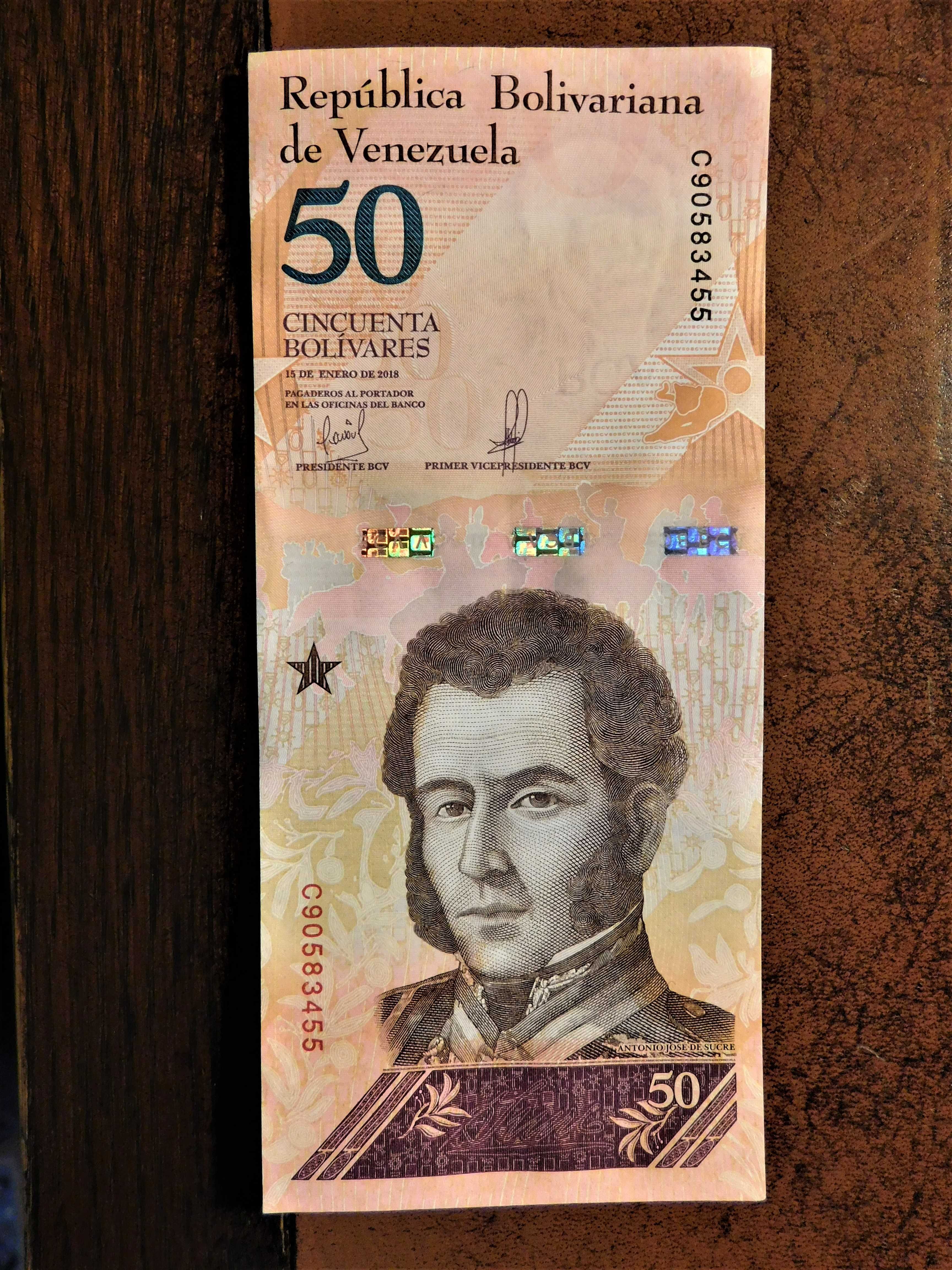 WENEZUELA 50 bolivares 2018  UNC