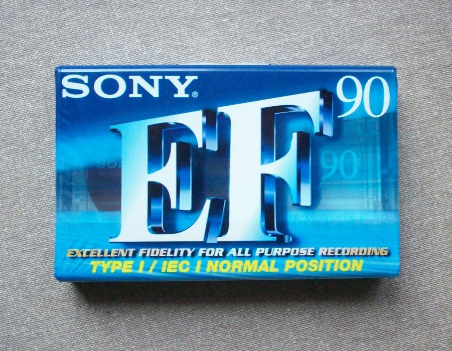 Kaseta magnetofonowa SONY EF 90, nieużywana, zafoliowana.