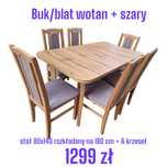 Stół 80x140 rozkładany na 180cm + 6 krzeseł , NOWE , DOSTAWA CAŁA PL