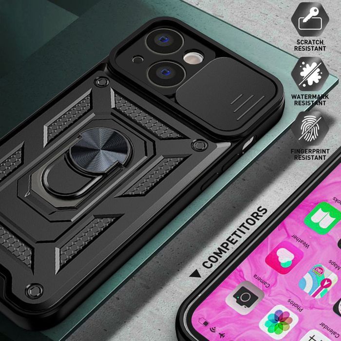 Slide Camera Armor Case Do Motorola Edge 50 Fusion 5G Czarny