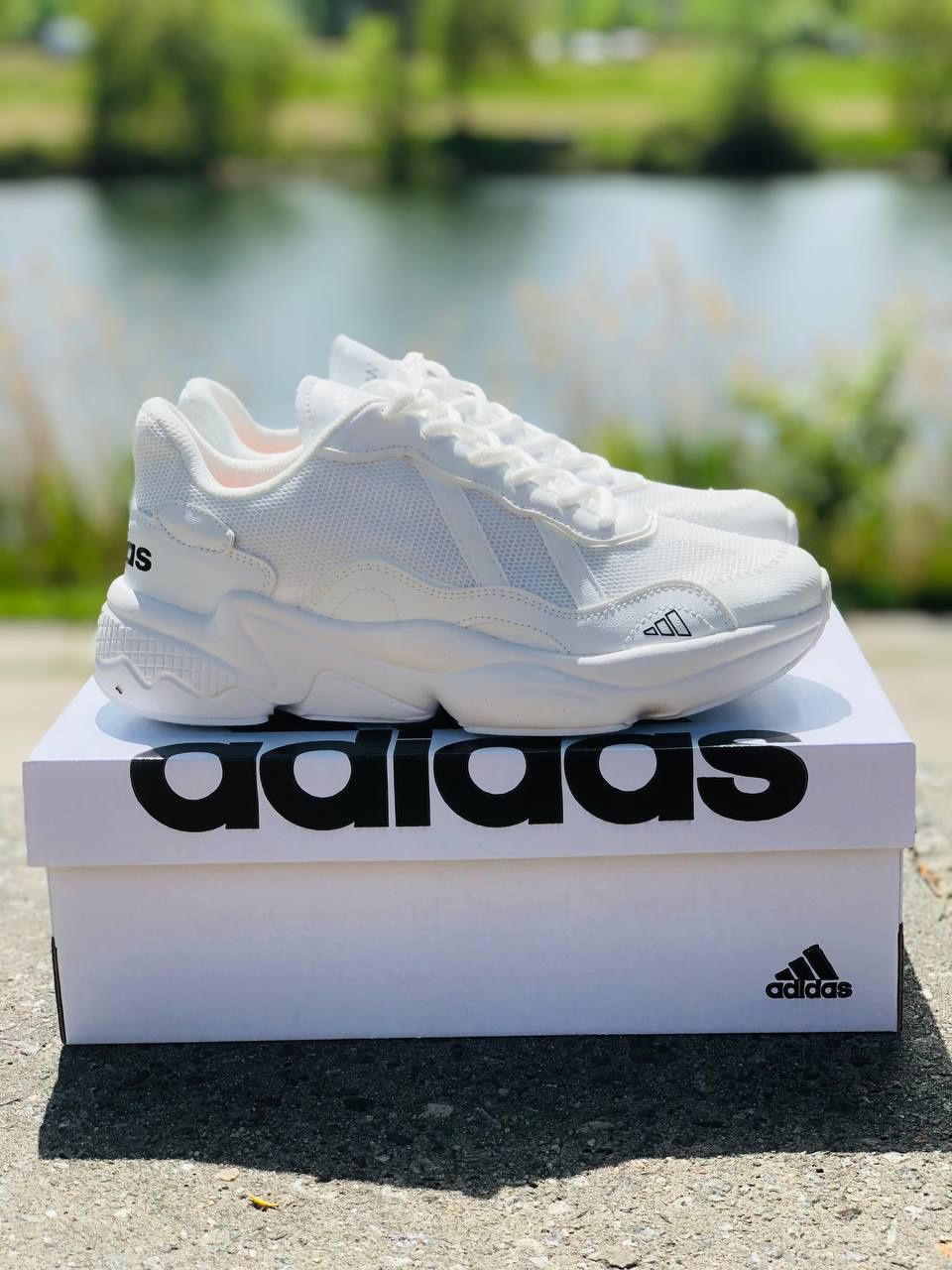 Кроссовки Adidas originals белые мужские летние топовые Адидас