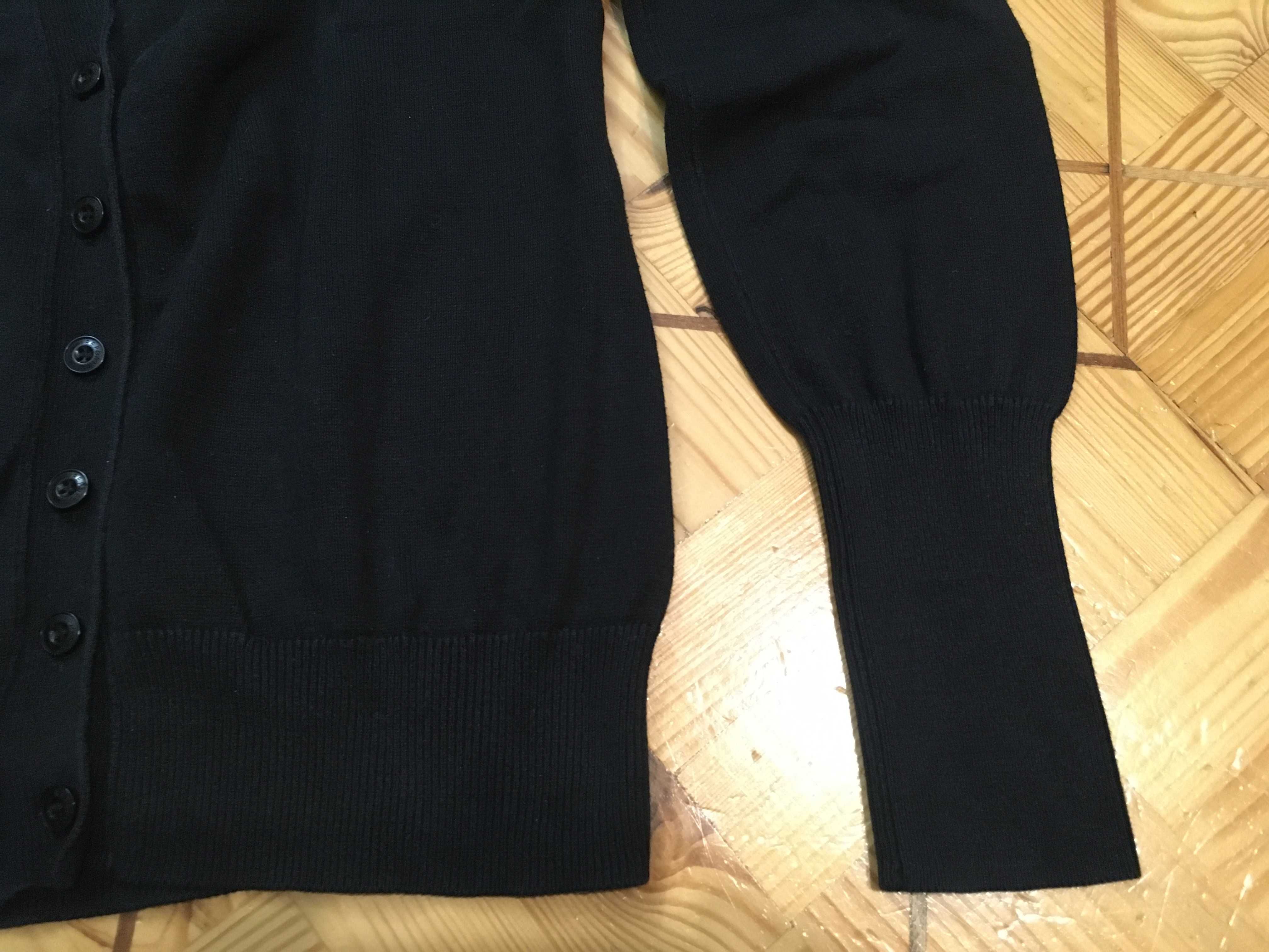 Sweter bawełniany czarny na guziki REPORTER rozmiar M