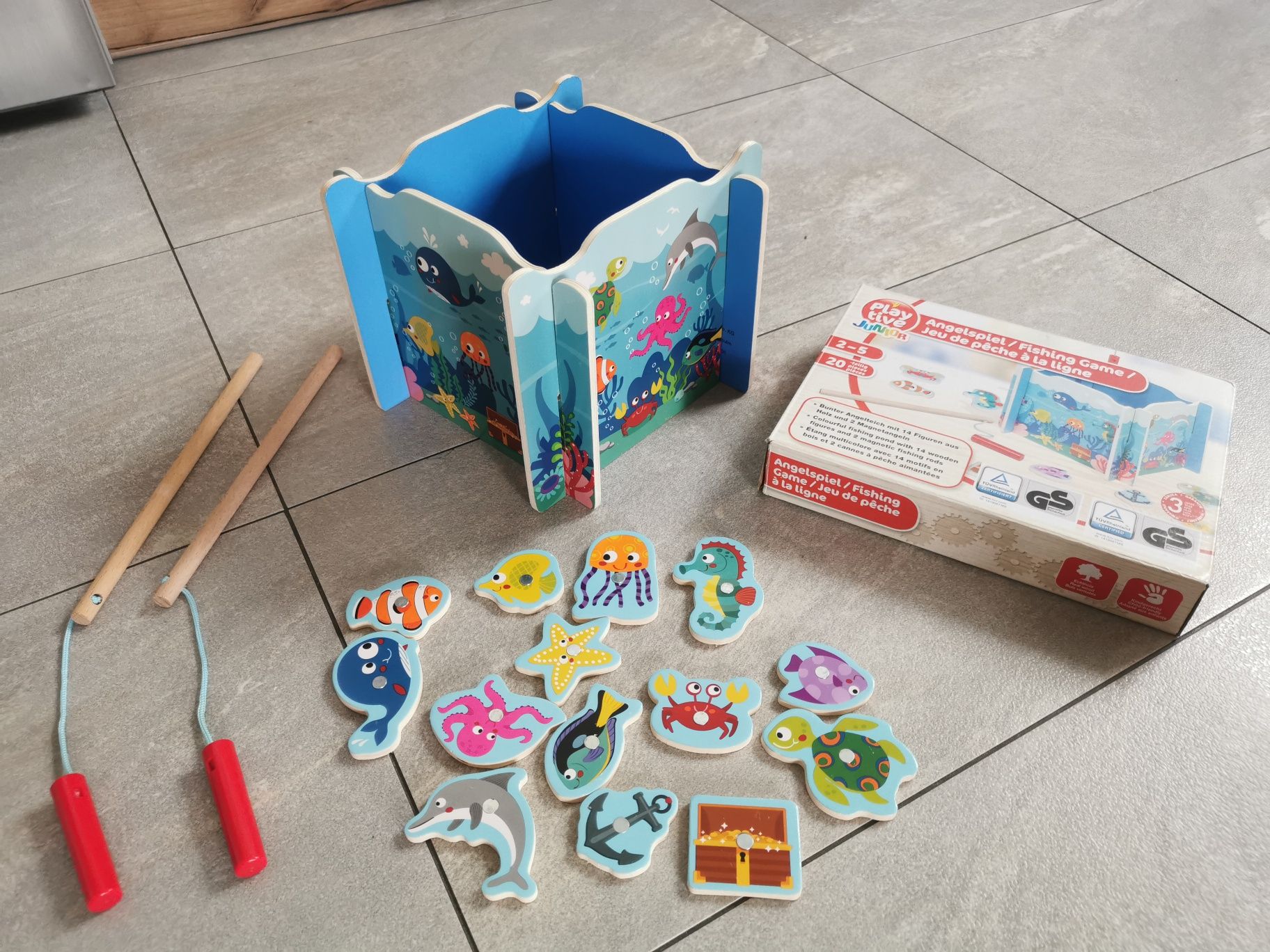 Zestaw drewnianych zabawek Playtive układanka Montessori labirynt puzz