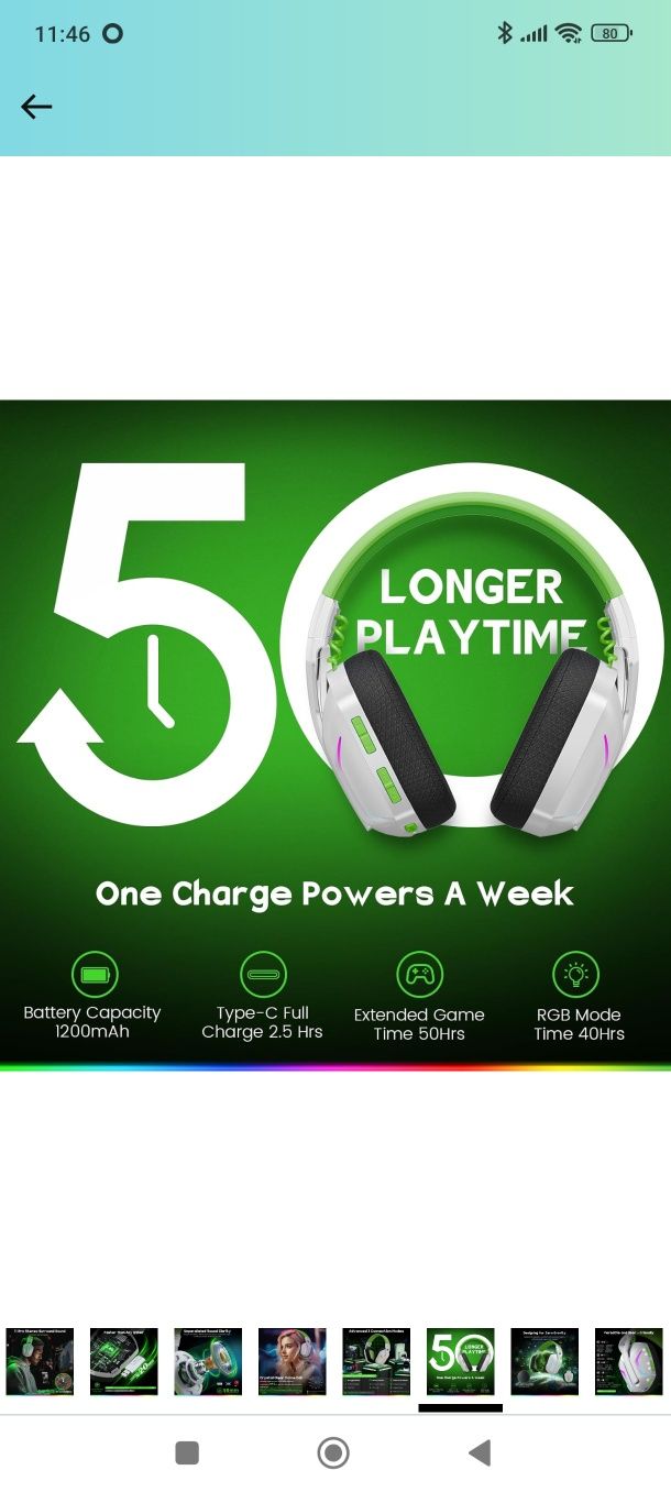 Gaming headset Weseary WG1 7.1 Pro