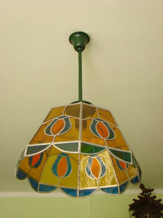 stara oryginalna lampa witrażowa