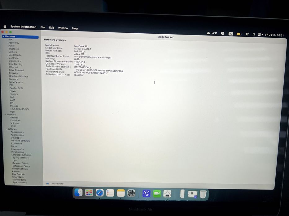 MacBook Air M1 2021 • 512GB SSD • Space Gray
